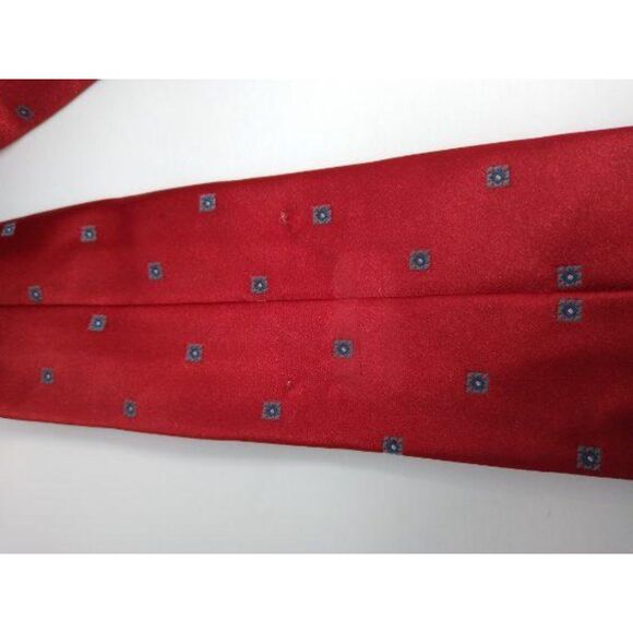 Unknown Dark Red with Gray Squares Geometric Necktie Woven Tie - Picture 2 of 5